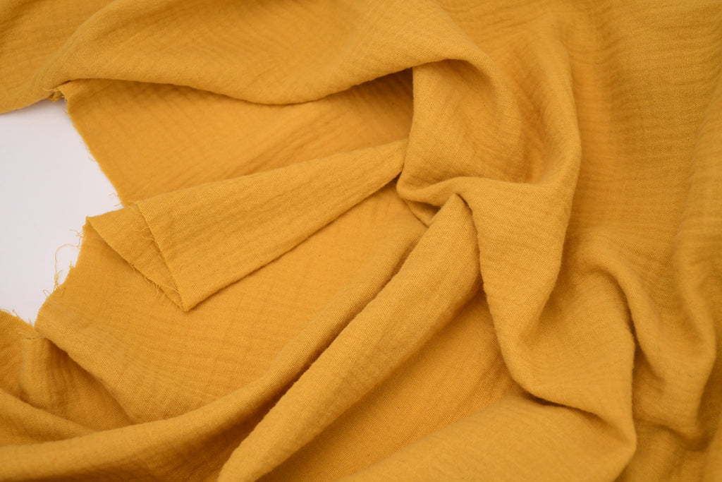 100% Cotton Double Gauze Muslin Fabric - Sunflower
