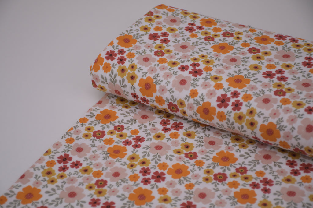 100% Cotton Muslin Double Gauze Print - Retro Wildflowers