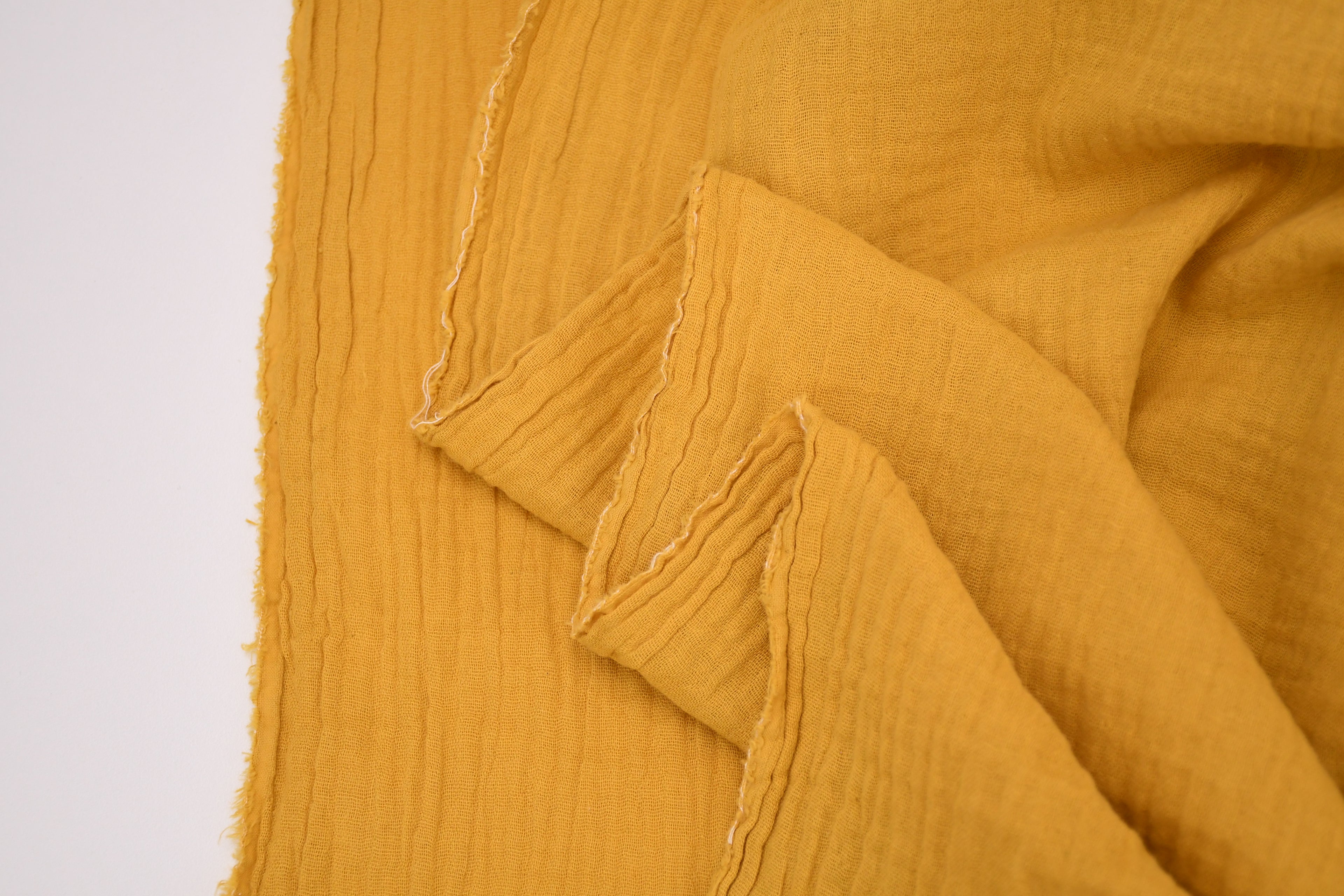100% Cotton Double Gauze Muslin Fabric - Sunflower