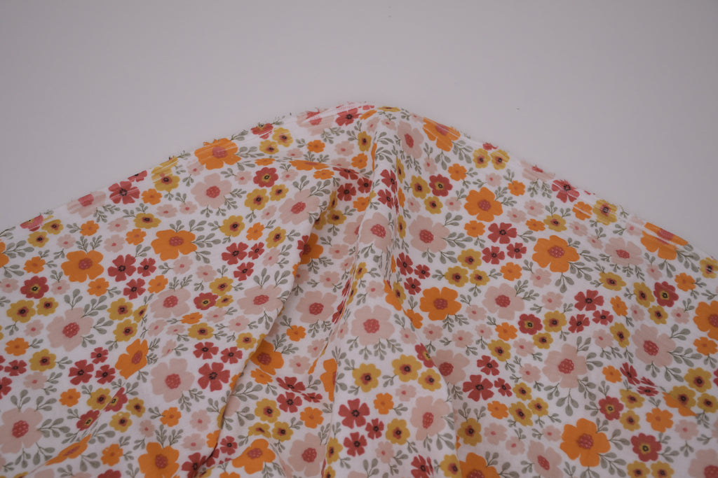 100% Cotton Muslin Double Gauze Print - Retro Wildflowers