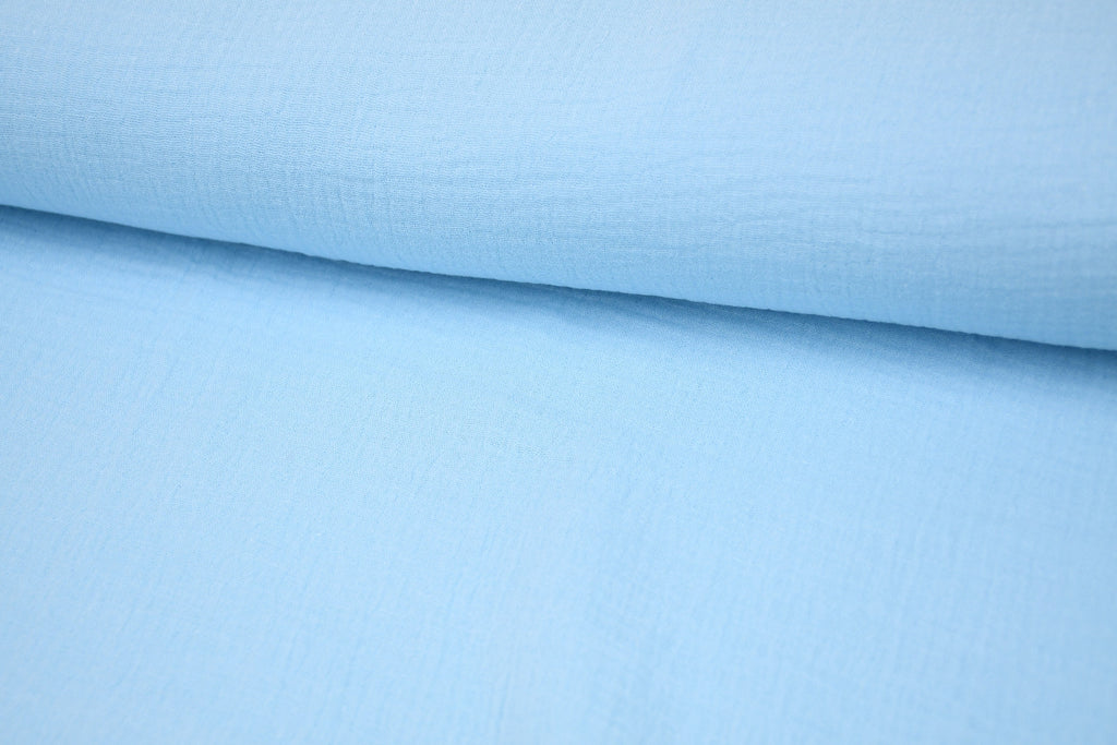 100% Cotton Double Gauze Muslin Fabric - Baby Blue
