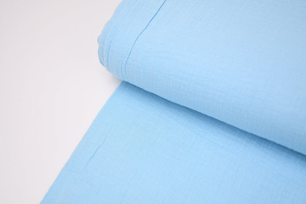 100% Cotton Double Gauze Muslin Fabric - Baby Blue