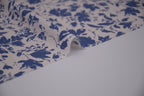 100% Bamboo Poplin Moonlight Petals Print - Classic Cobalt