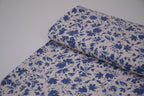 100% Bamboo Poplin Moonlight Petals Print - Classic Cobalt
