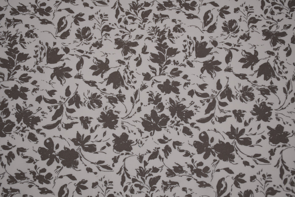 100% Bamboo Poplin Moonlight Petals Print - Muted Taupe