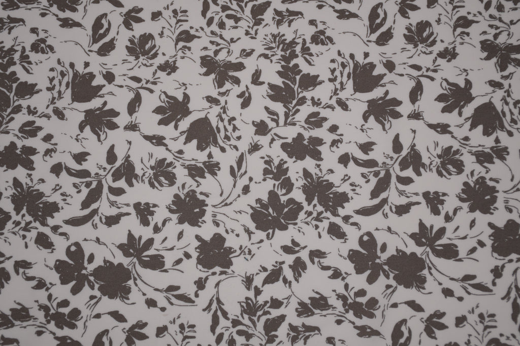 100% Bamboo Poplin Moonlight Petals Print - Muted Taupe