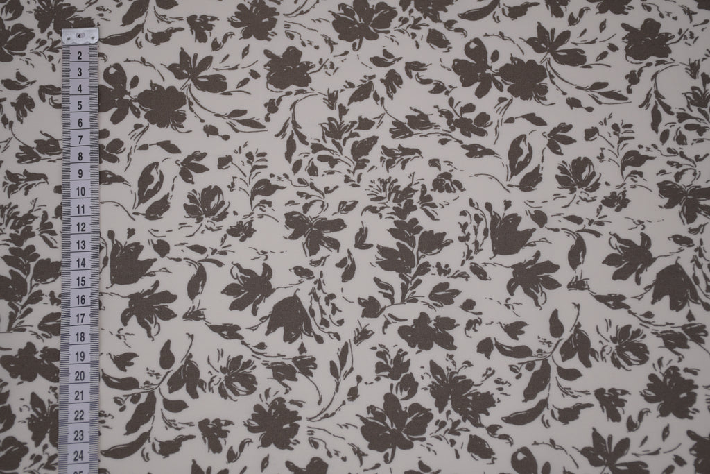 100% Bamboo Poplin Moonlight Petals Print - Muted Taupe