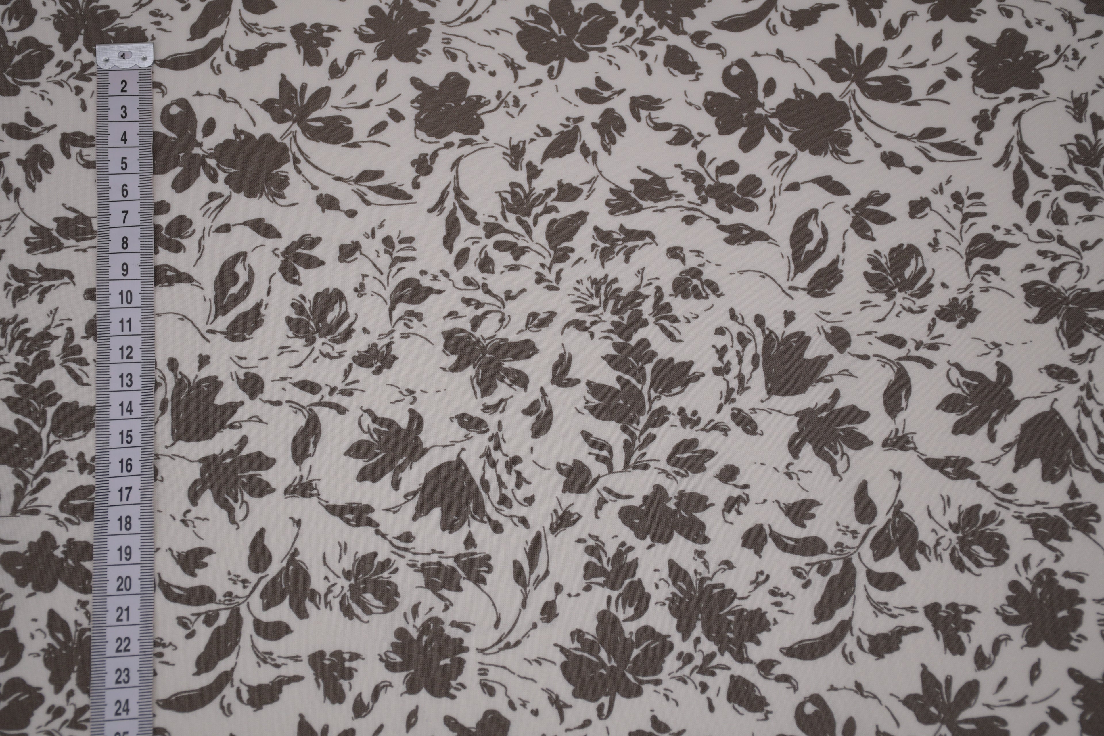 100% Bamboo Poplin Moonlight Petals Print - Muted Taupe