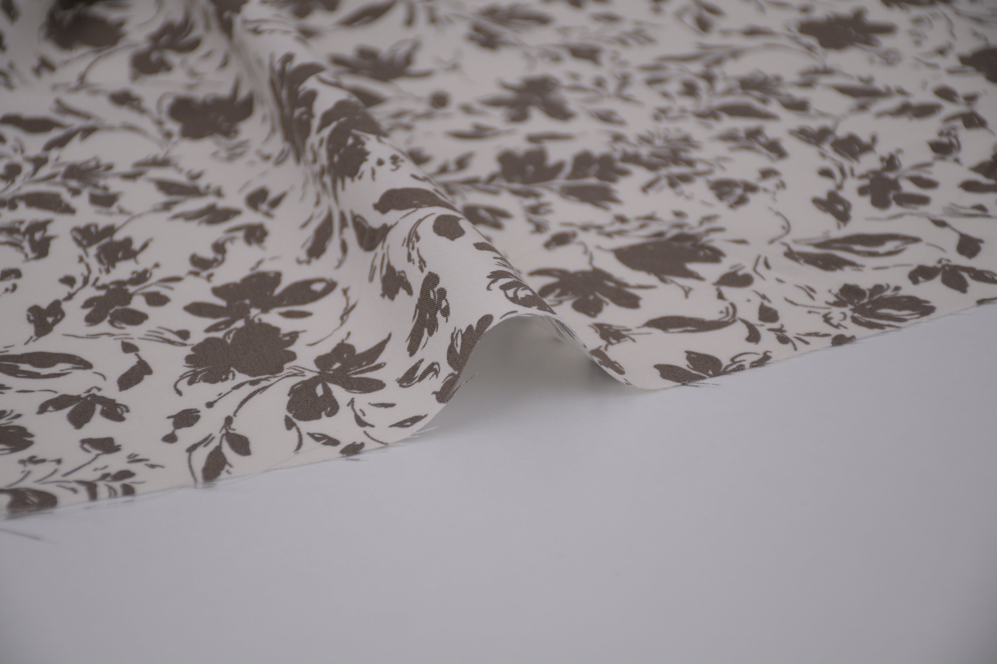 100% Bamboo Poplin Moonlight Petals Print - Muted Taupe
