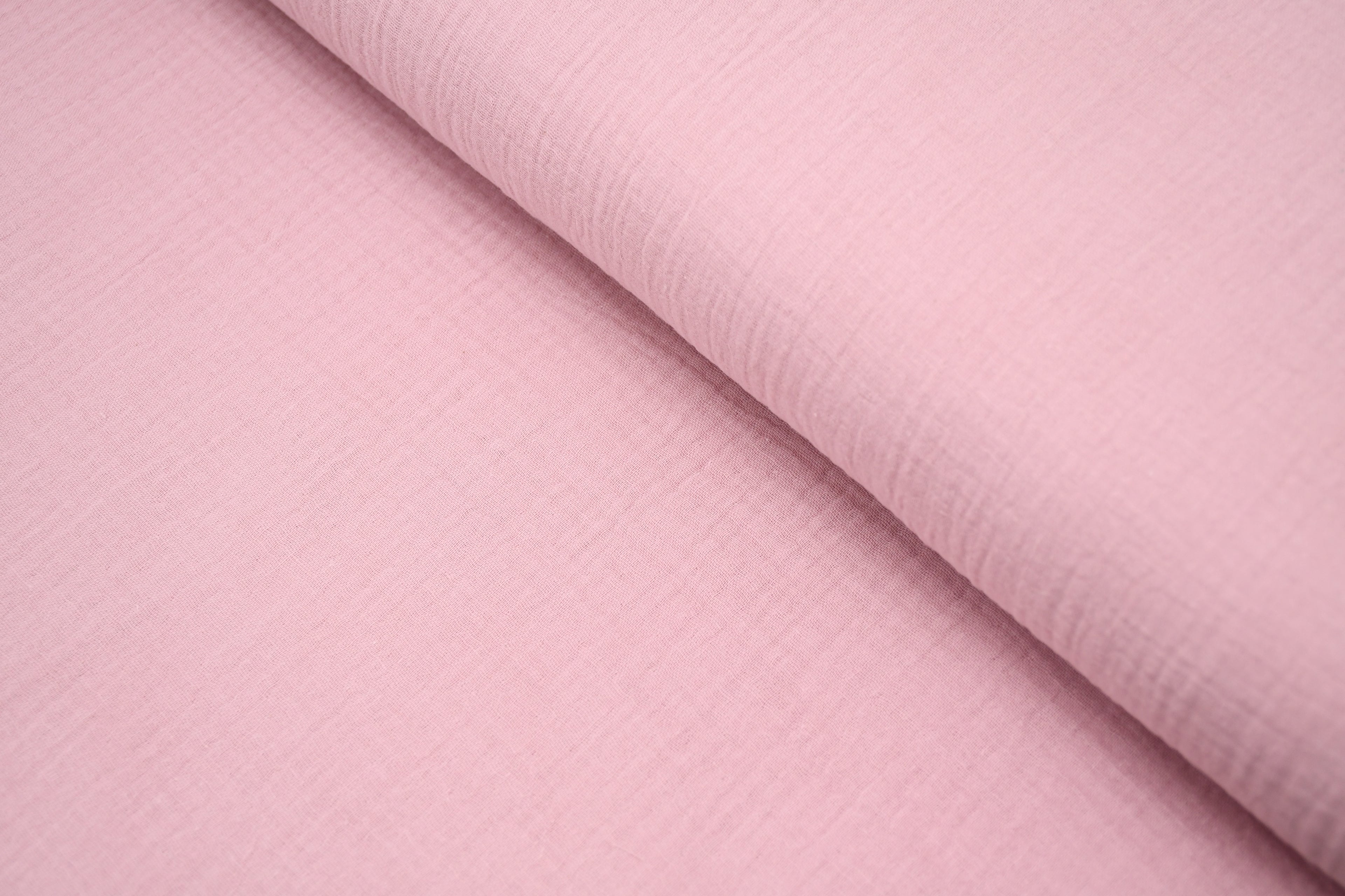 100% Cotton Double Gauze Muslin Fabric -  Ice Pink