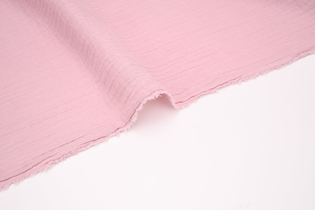 100% Cotton Double Gauze Muslin Fabric -  Ice Pink