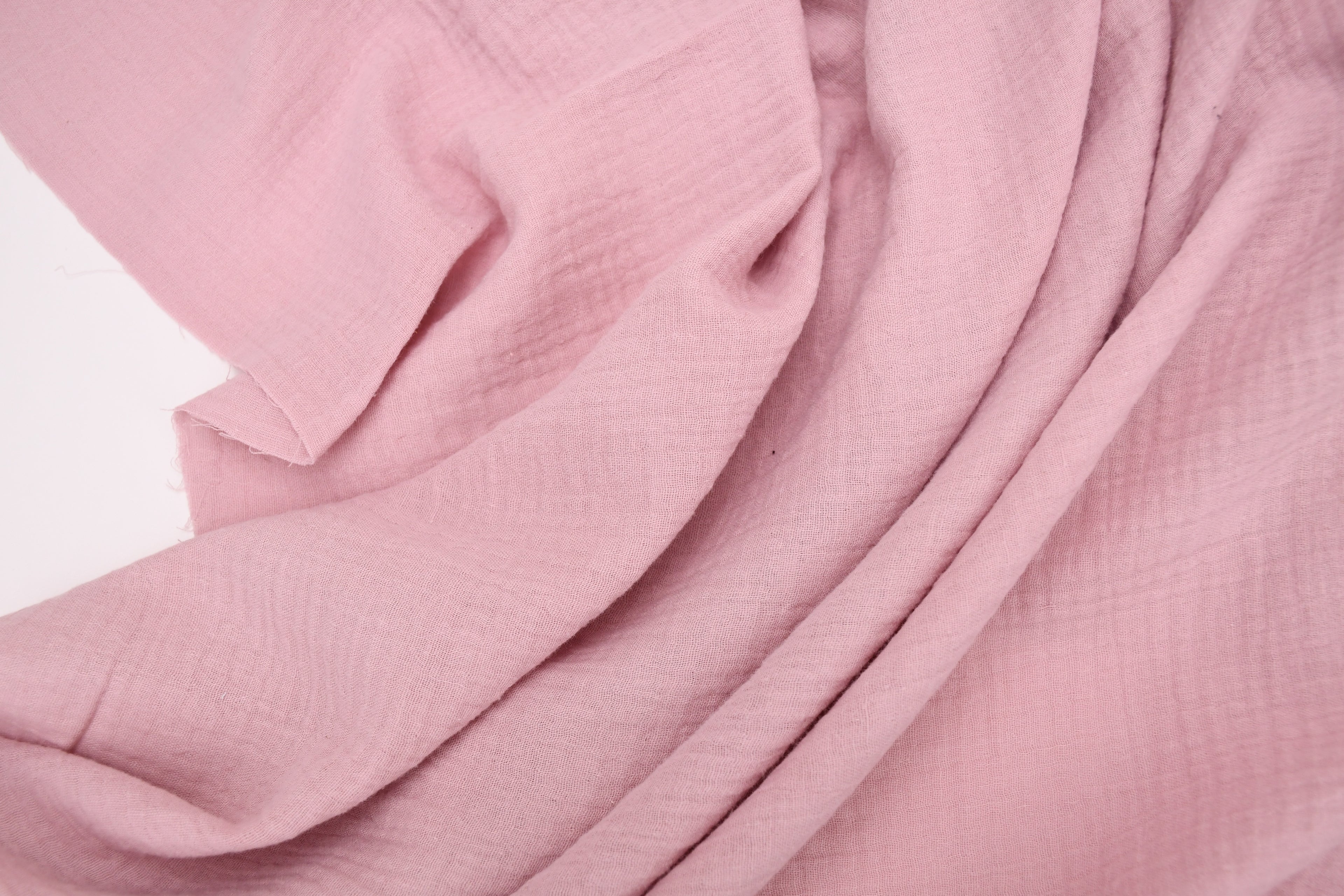 100% Cotton Double Gauze Muslin Fabric -  Ice Pink