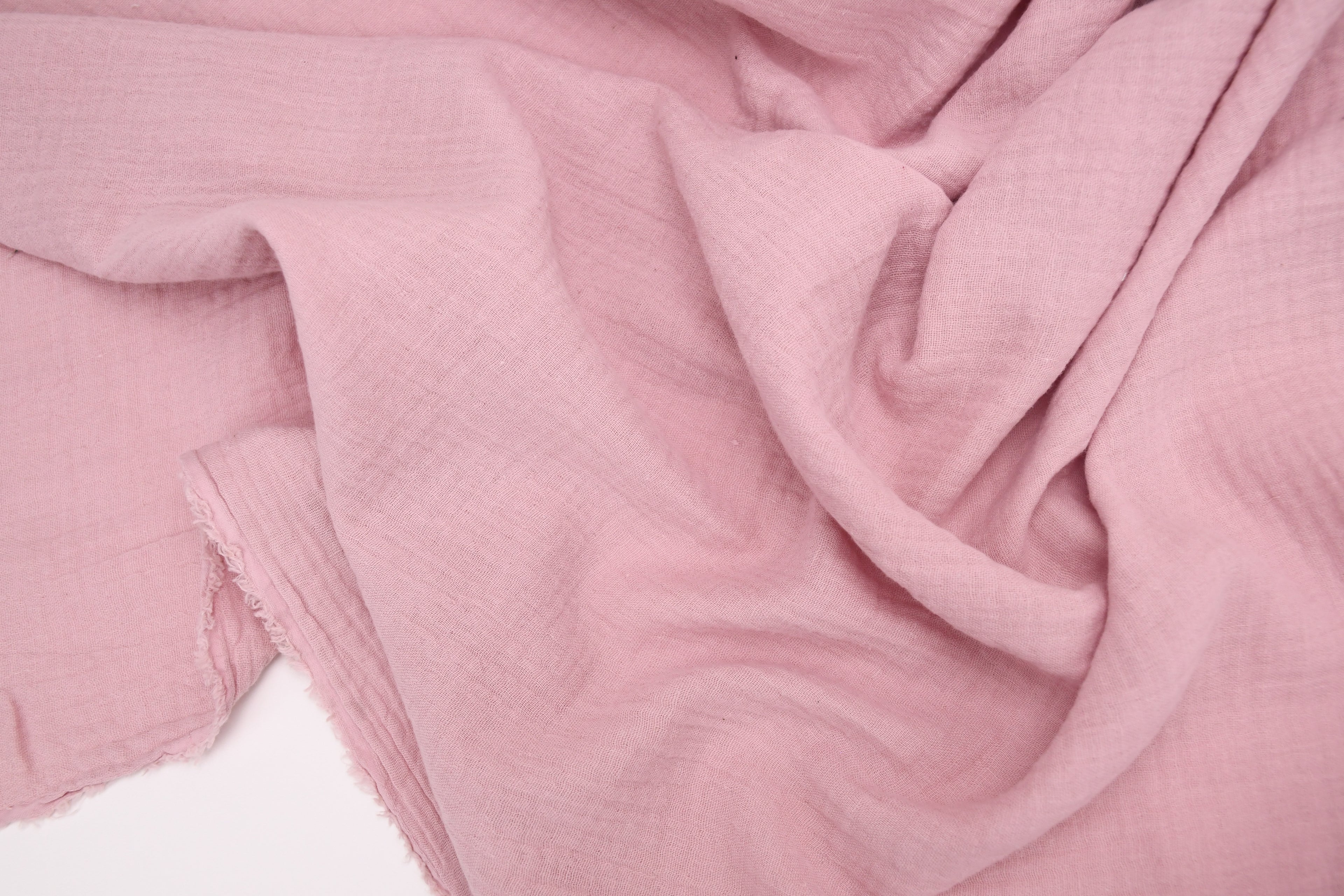 100% Cotton Double Gauze Muslin Fabric -  Ice Pink