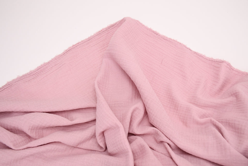 100% Cotton Double Gauze Muslin Fabric -  Ice Pink