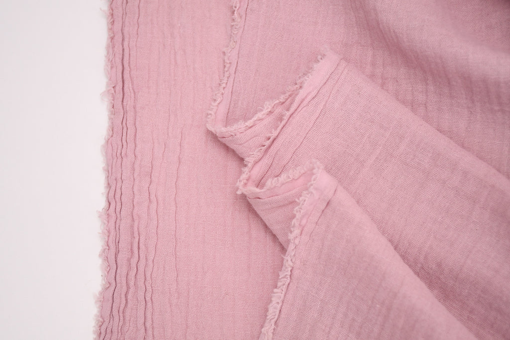 100% Cotton Double Gauze Muslin Fabric -  Ice Pink