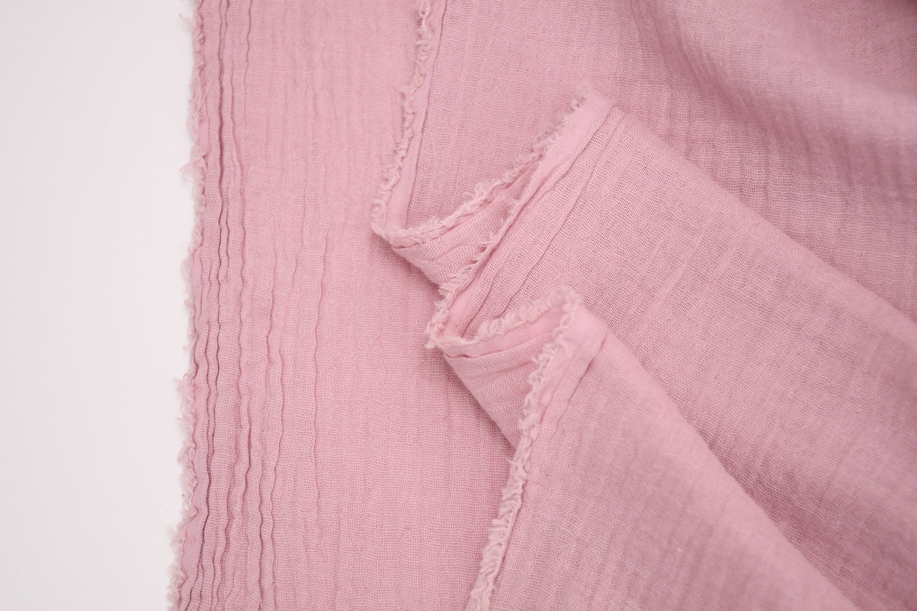 100% Cotton Double Gauze Muslin Fabric -  Ice Pink