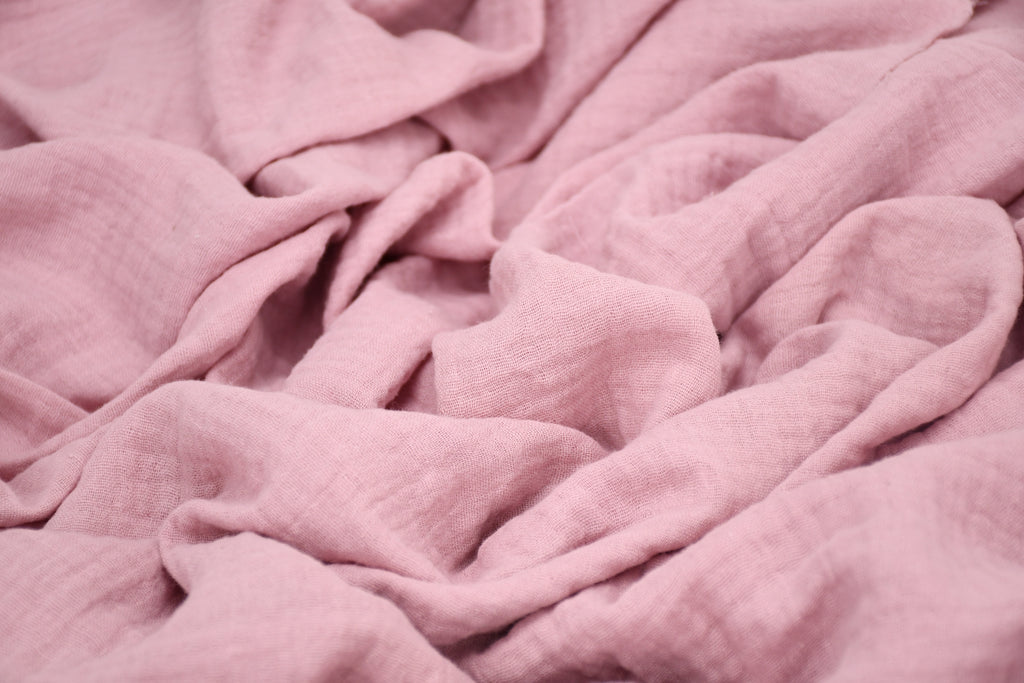 100% Cotton Double Gauze Muslin Fabric -  Ice Pink