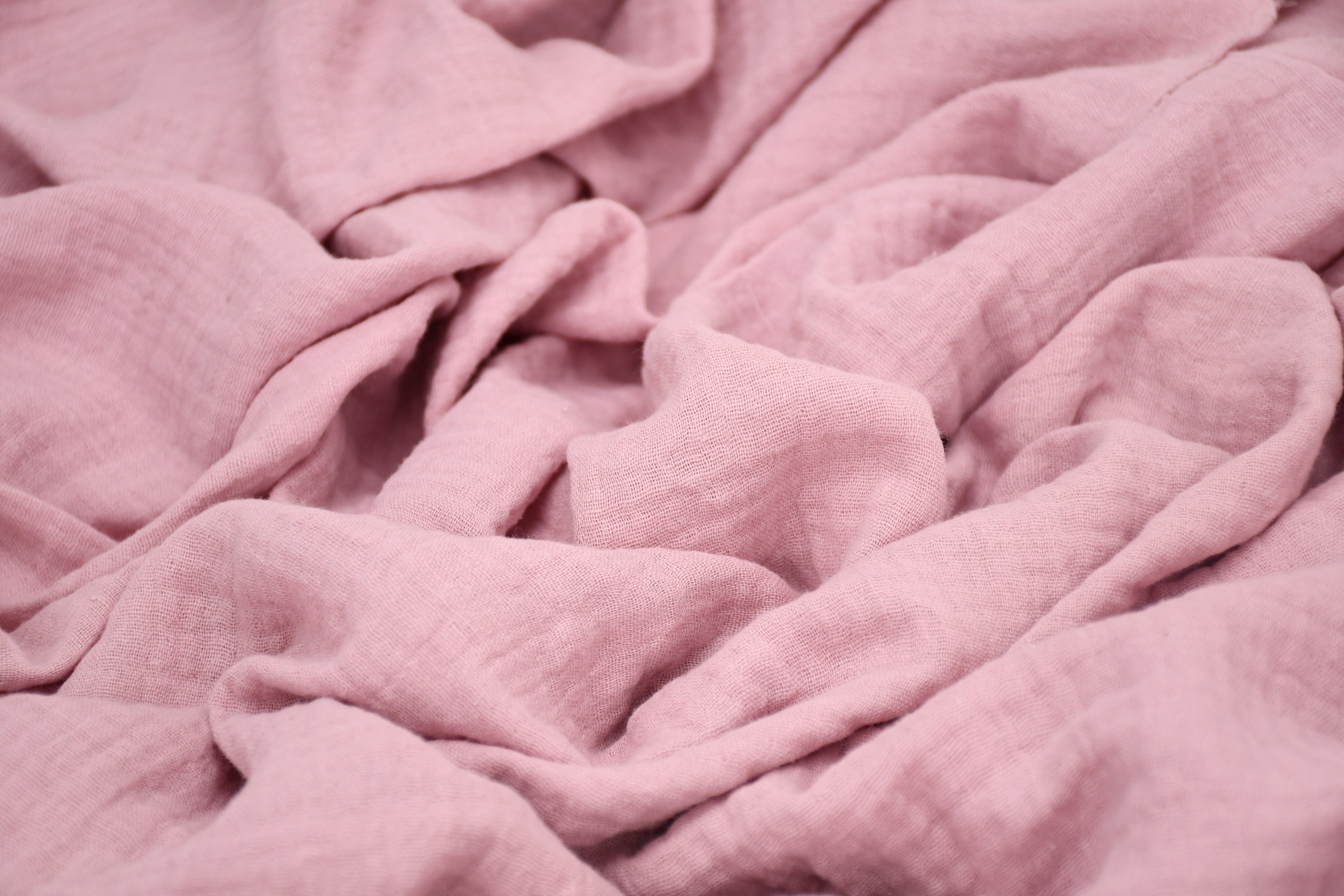 100% Cotton Double Gauze Muslin Fabric -  Ice Pink