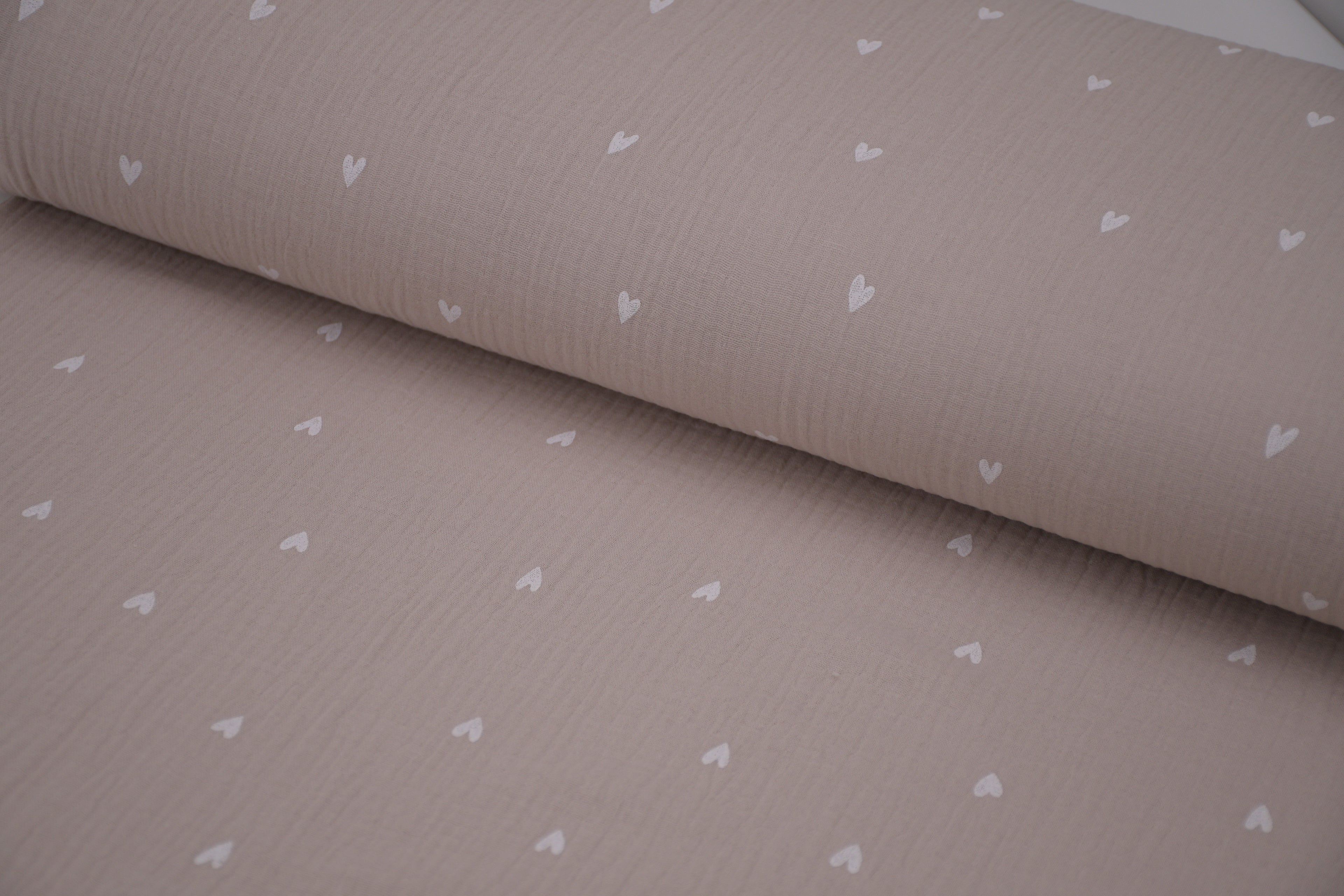 100% Cotton Muslin Double Gauze Print - Confetti Hearts