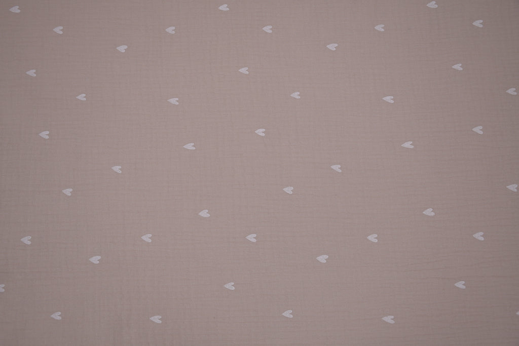 100% Cotton Muslin Double Gauze Print - Confetti Hearts