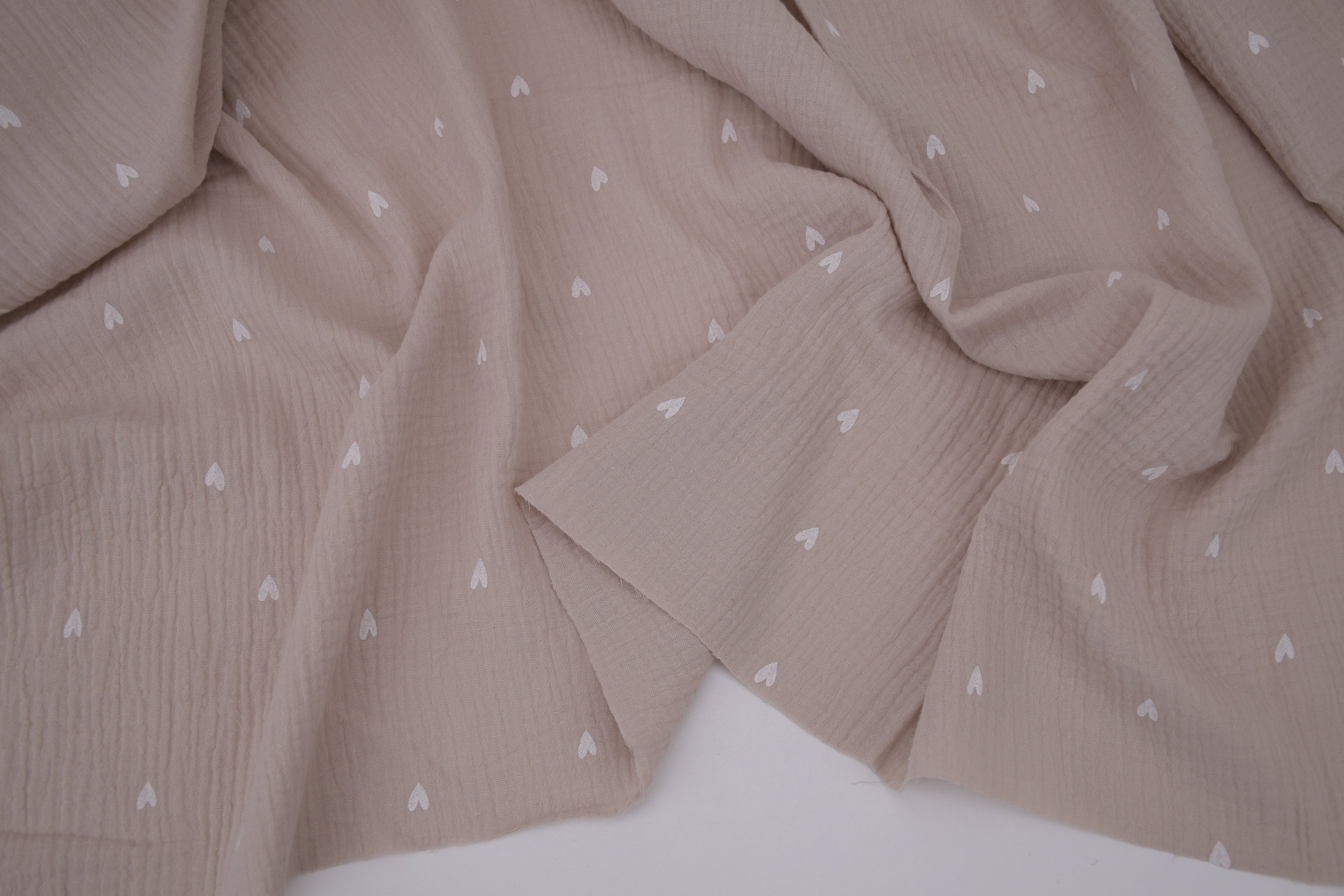 100% Cotton Muslin Double Gauze Print - Confetti Hearts