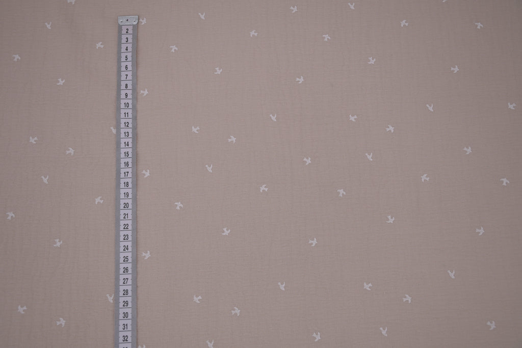 100% Cotton Muslin Double Gauze Print - Tiny Swallow