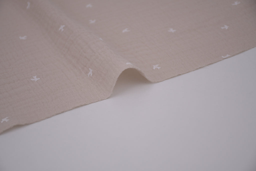 100% Cotton Muslin Double Gauze Print - Tiny Swallow