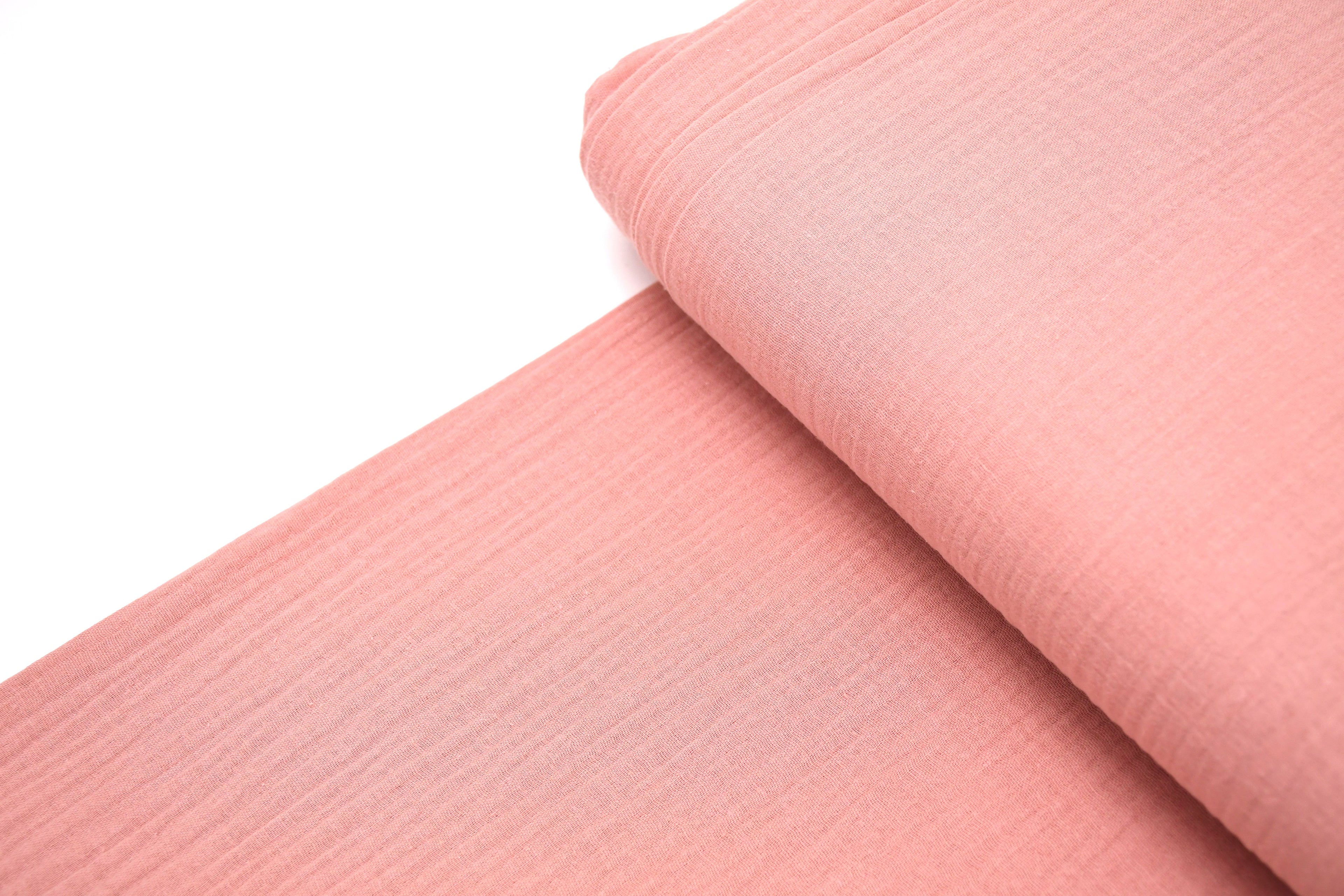 100% Cotton Double Gauze Muslin Fabric -  Blush Pink