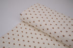 100% Cotton Muslin Double Gauze Print - Cocoa Hearts