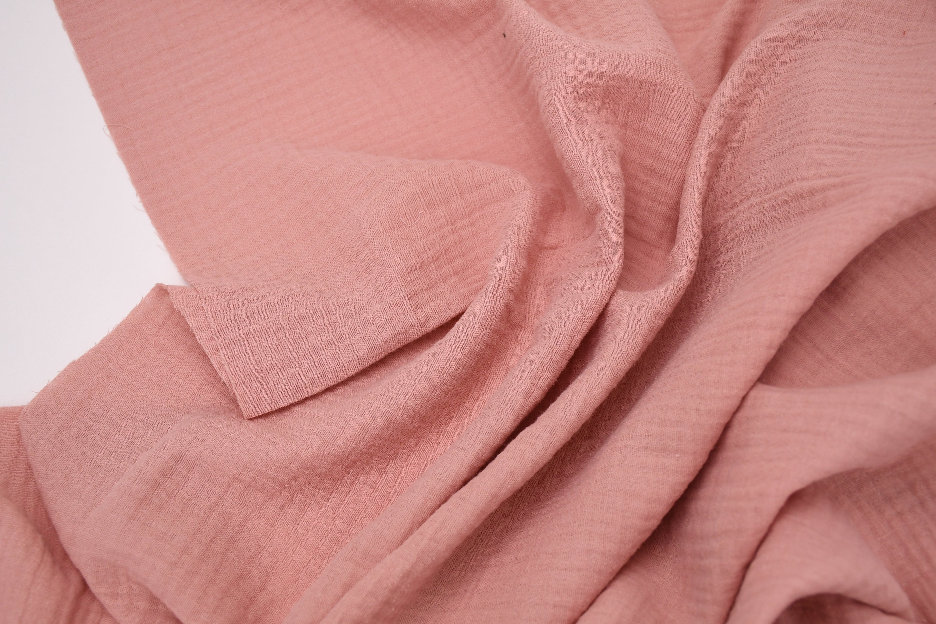 100% Cotton Double Gauze Muslin Fabric -  Blush Pink