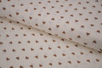 100% Cotton Muslin Double Gauze Print - Cocoa Hearts
