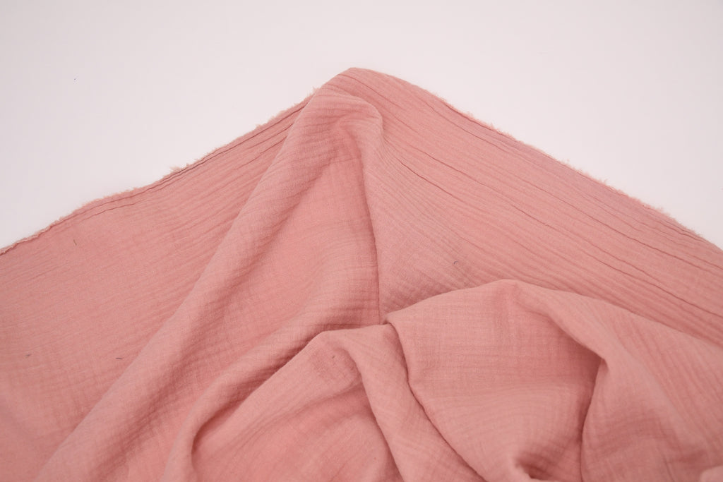 100% Cotton Double Gauze Muslin Fabric -  Blush Pink