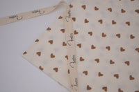 100% Cotton Muslin Double Gauze Print - Cocoa Hearts