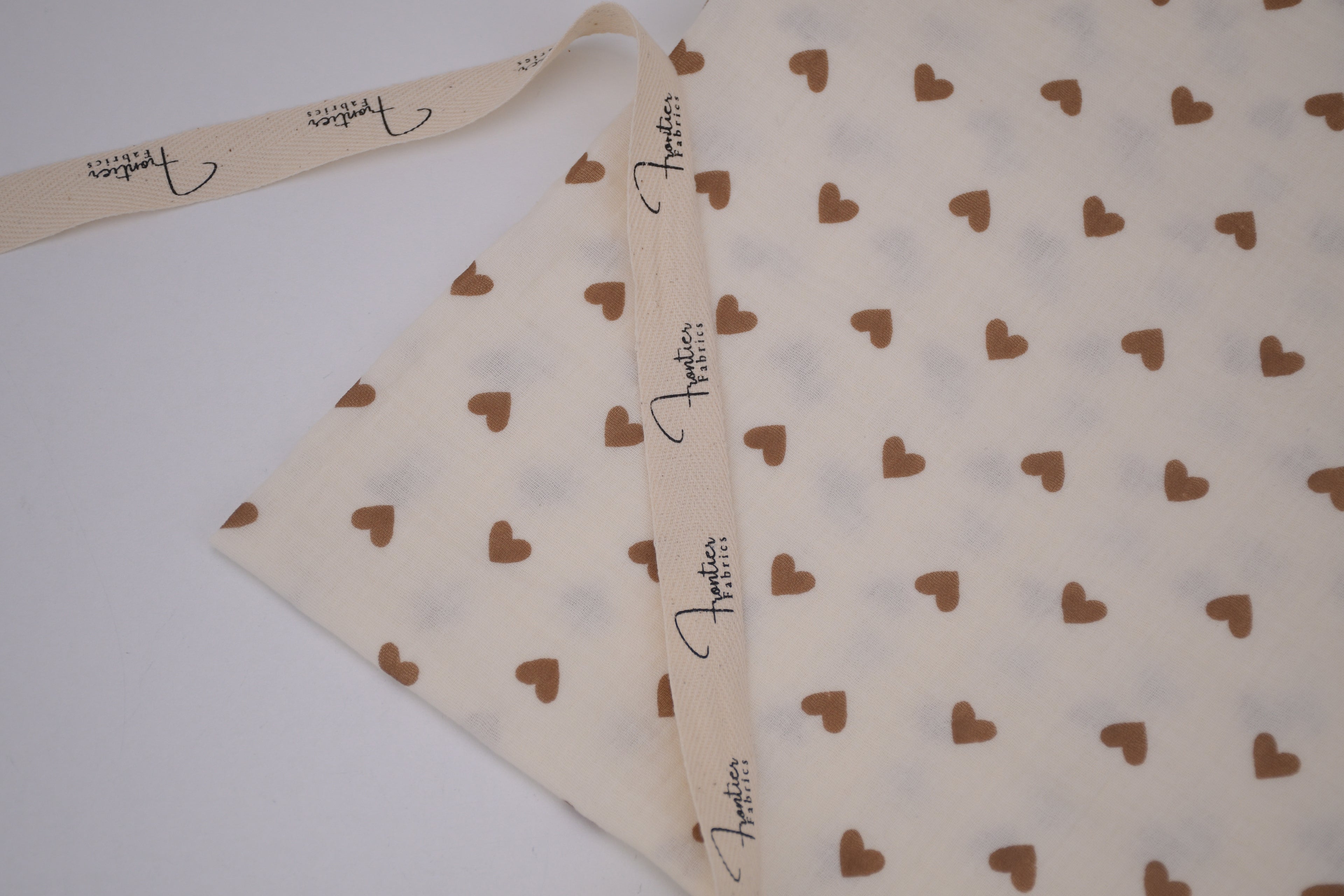 100% Cotton Muslin Double Gauze Print - Cocoa Hearts