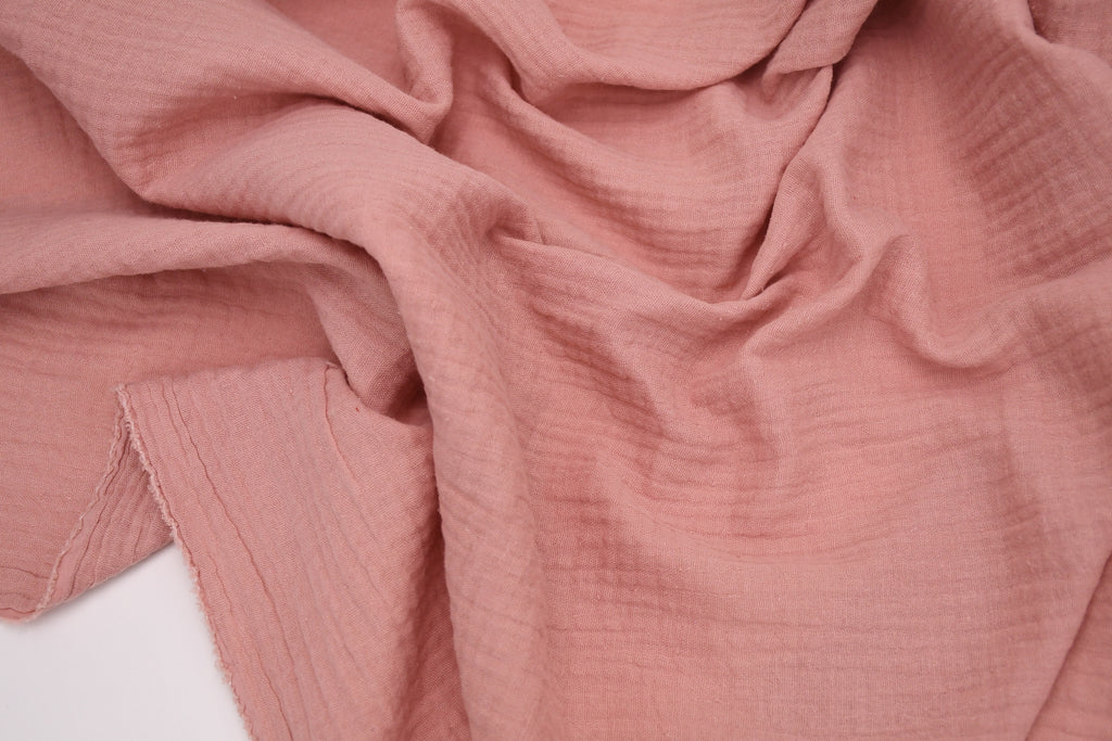 100% Cotton Double Gauze Muslin Fabric -  Blush Pink
