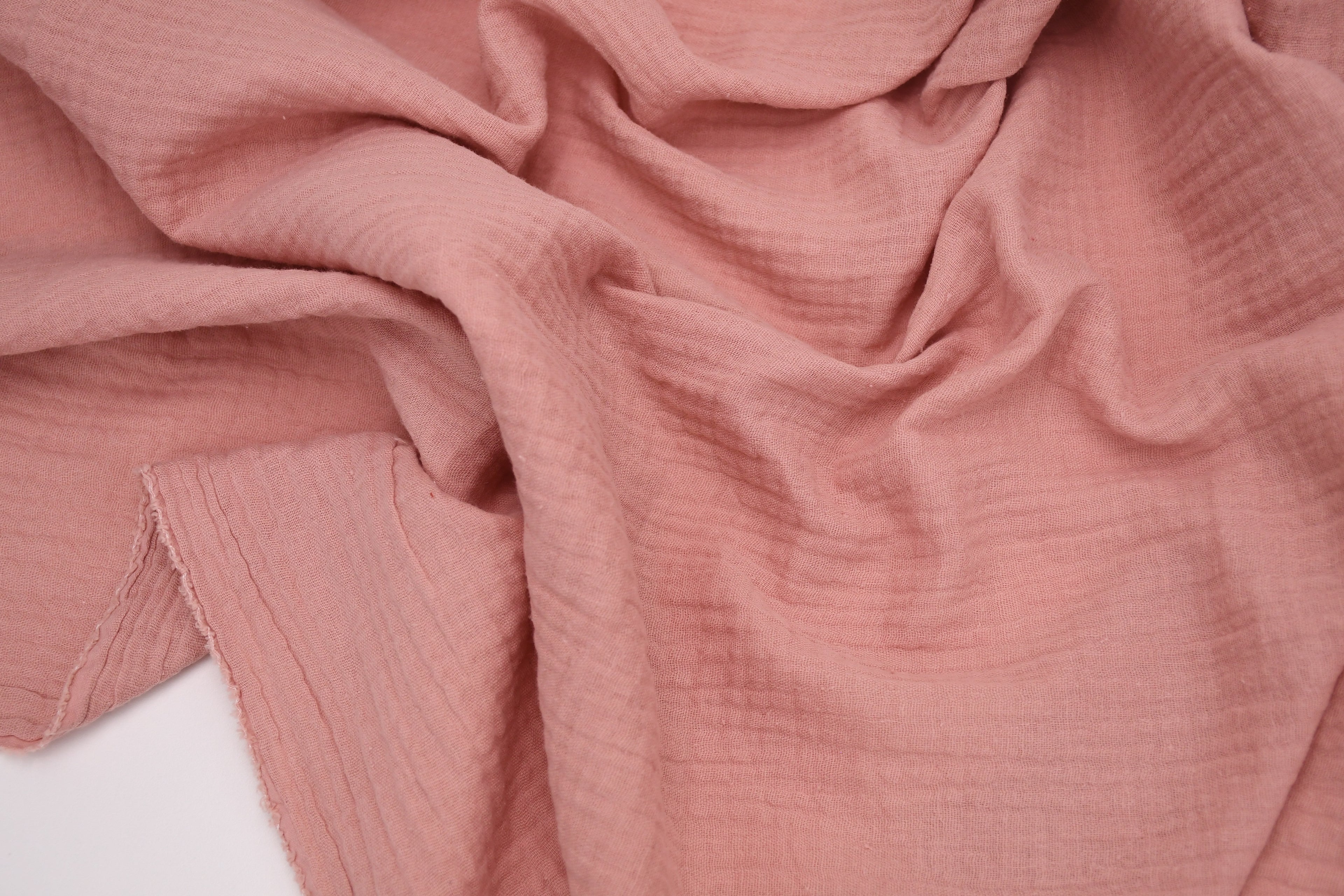 100% Cotton Double Gauze Muslin Fabric -  Blush Pink