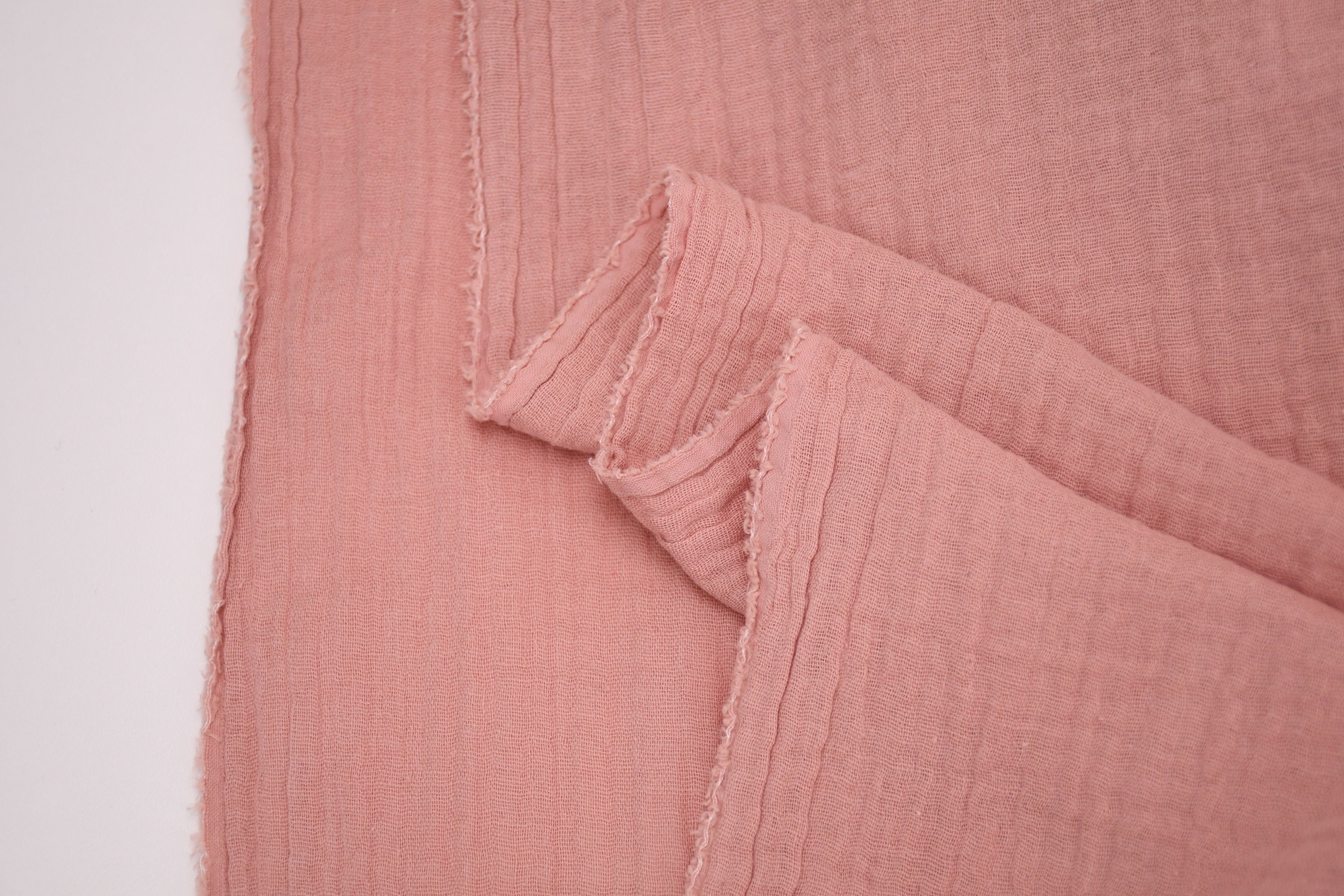 100% Cotton Double Gauze Muslin Fabric -  Blush Pink