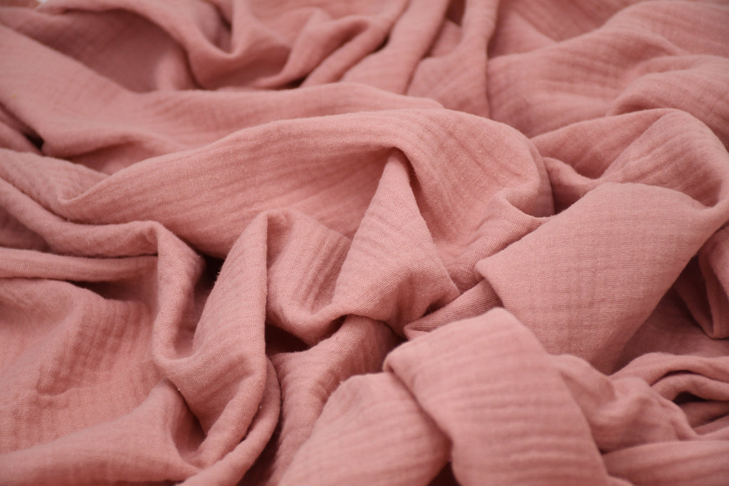 100% Cotton Double Gauze Muslin Fabric -  Blush Pink