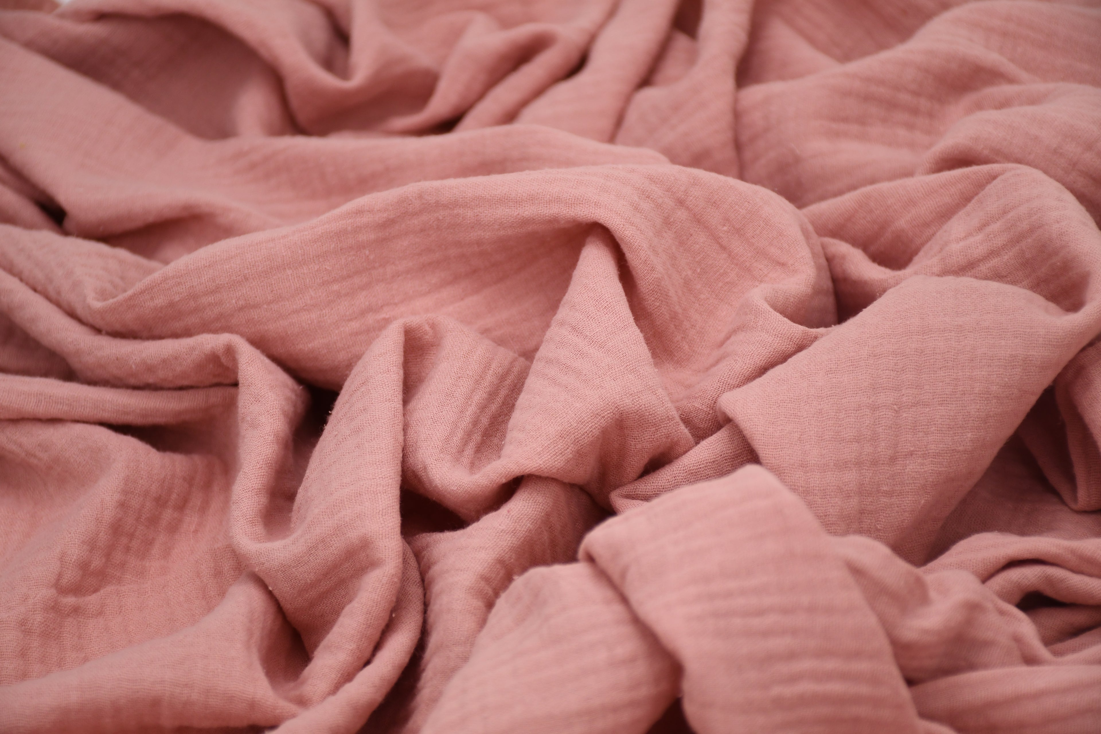 100% Cotton Double Gauze Muslin Fabric -  Blush Pink