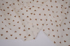 100% Cotton Muslin Double Gauze Print - Cocoa Hearts
