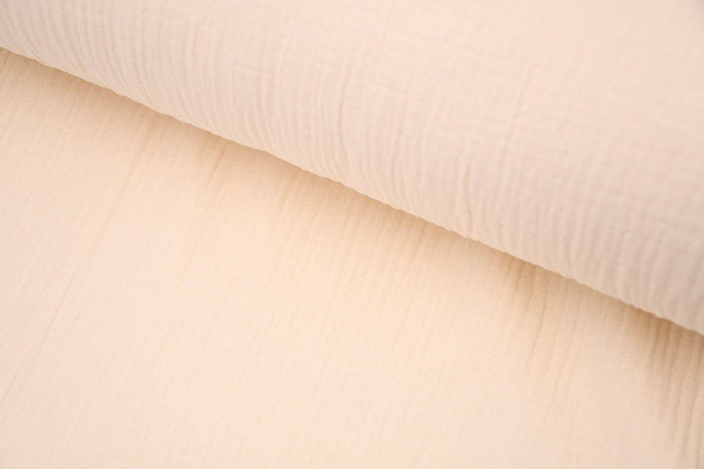 100% Cotton Double Gauze Muslin Fabric - Creme