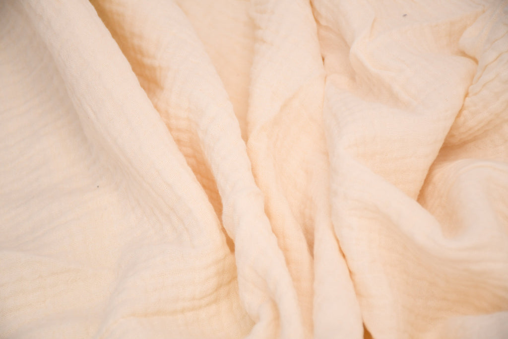 100% Cotton Double Gauze Muslin Fabric - Creme