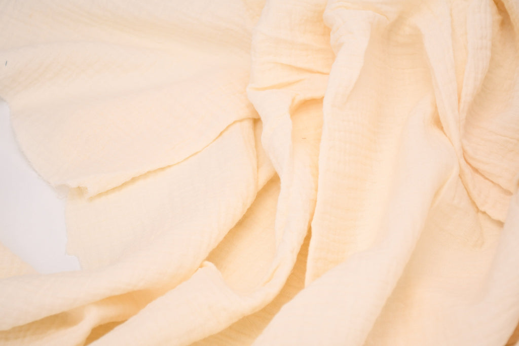 100% Cotton Double Gauze Muslin Fabric - Creme