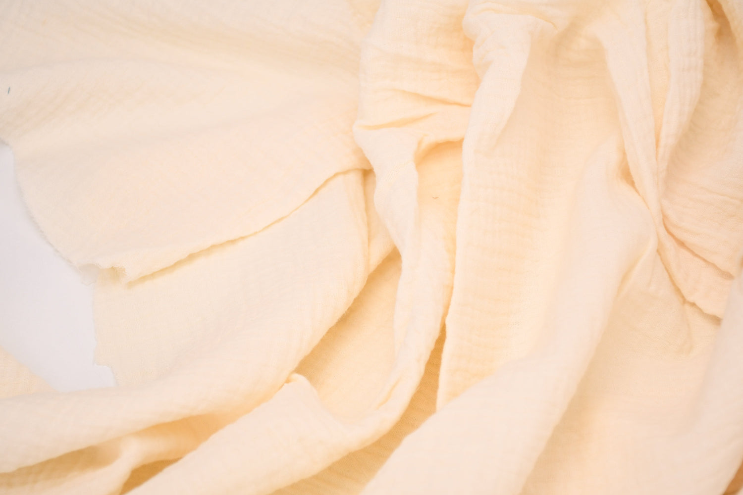 100% Cotton Double Gauze Muslin Fabric - Creme