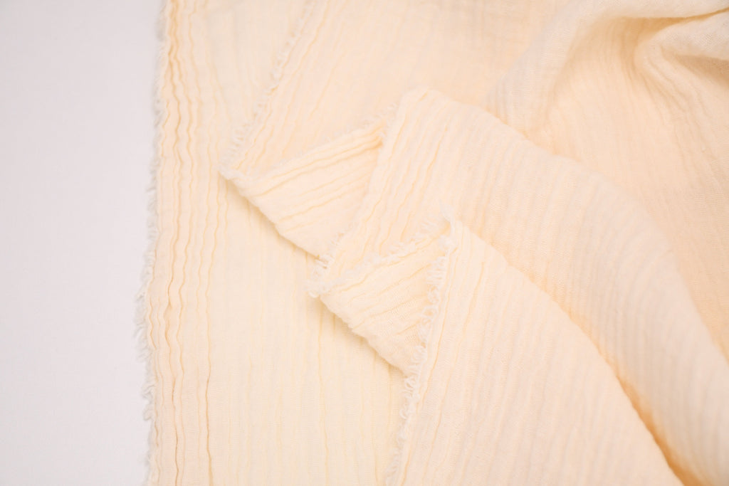 100% Cotton Double Gauze Muslin Fabric - Creme
