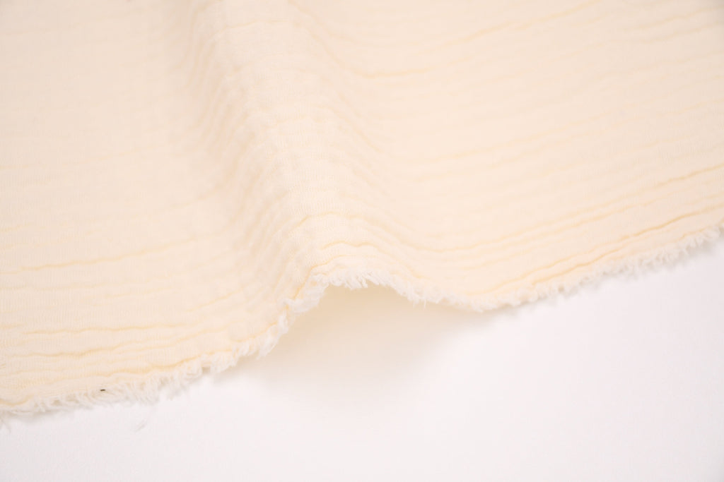 100% Cotton Double Gauze Muslin Fabric - Creme