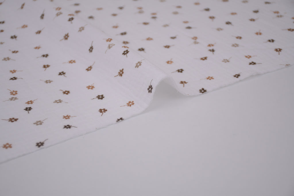 100% Cotton Muslin Double Gauze Print - Toasted Poppies