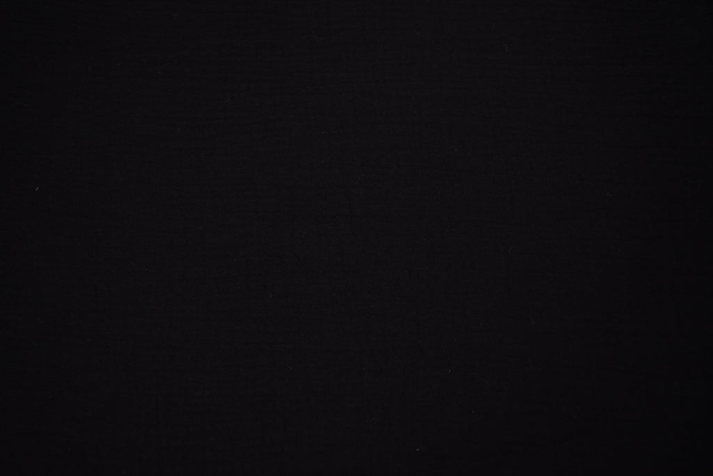 100% Cotton Double Gauze Muslin Fabric -  Black