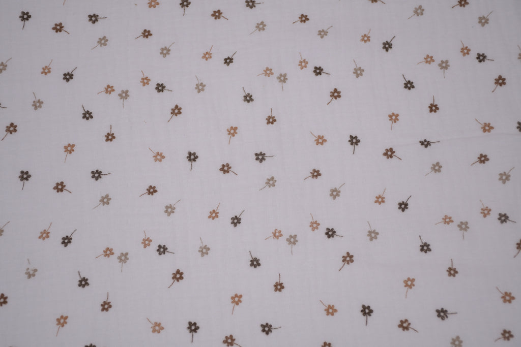 100% Cotton Muslin Double Gauze Print - Toasted Poppies