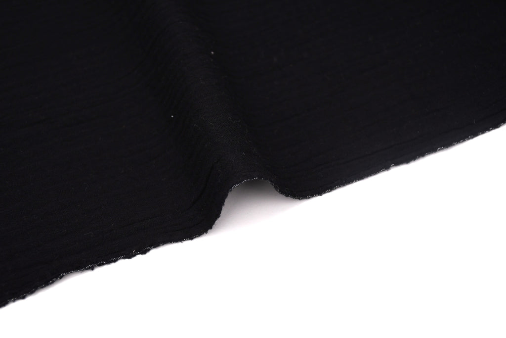 100% Cotton Double Gauze Muslin Fabric -  Black
